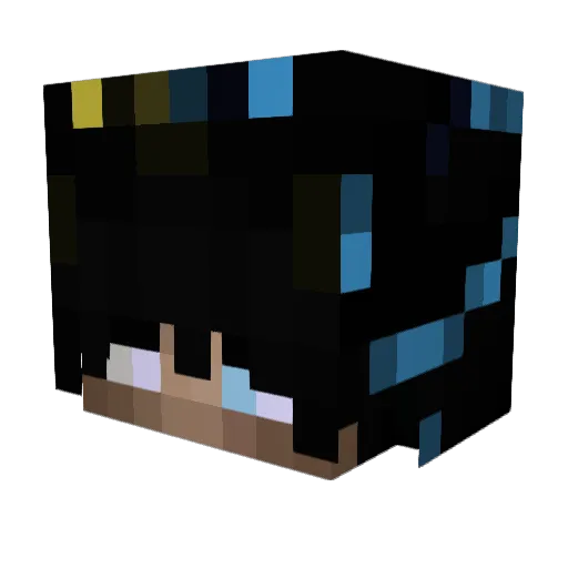 yniklqs Minecraft avatar head, 3D render