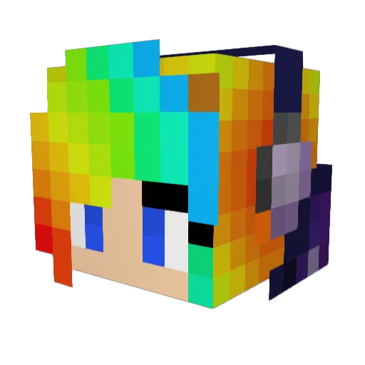 yobychan Minecraft avatar head, 3D render