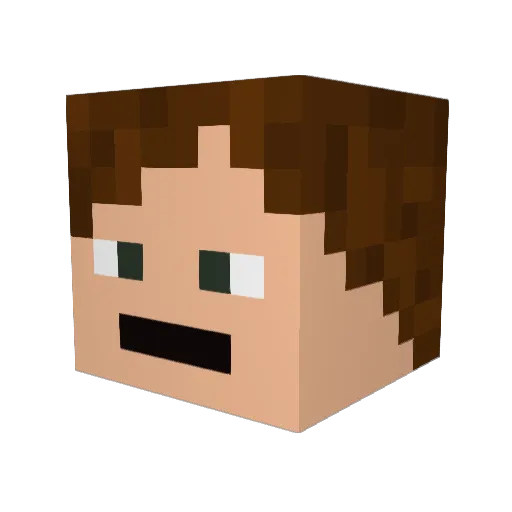 yochip Minecraft avatar head, 3D render
