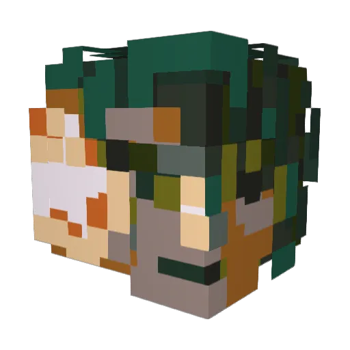 yoekr Minecraft avatar head, 3D render