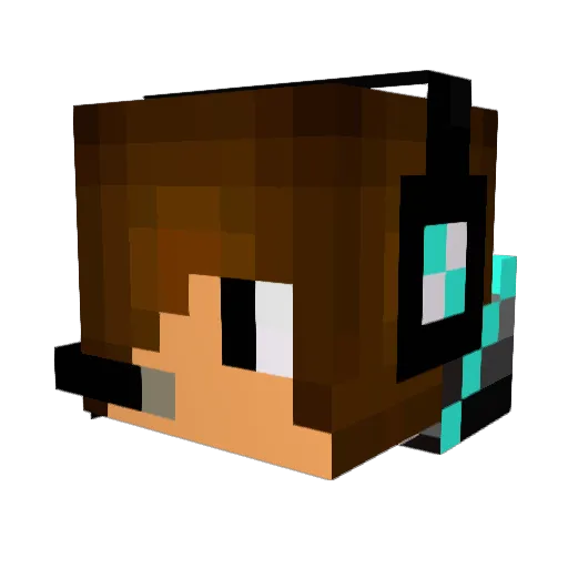 yoheroyo Minecraft avatar head, 3D render