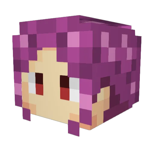 yoinohito Minecraft avatar head, 3D render