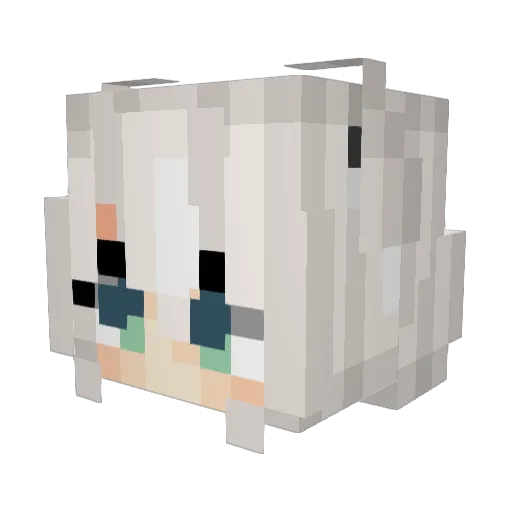 yoireiya Minecraft avatar head, 3D render
