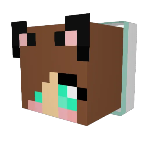 yolodinosaur Minecraft avatar head, 3D render