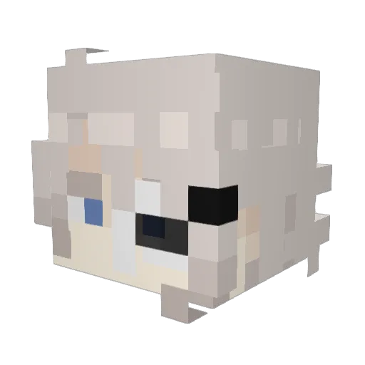 yominotsugai Minecraft avatar head, 3D render