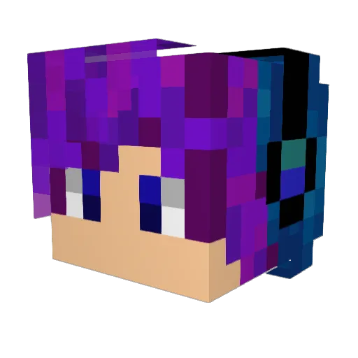 yomogiri Minecraft avatar head, 3D render