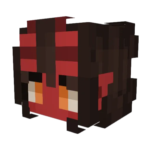 yomonogatari Minecraft avatar head, 3D render