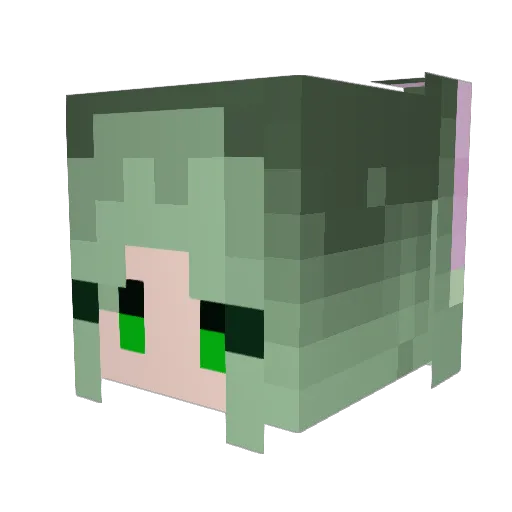 yomoyomo Minecraft avatar head, 3D render