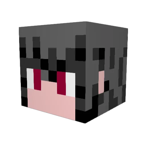 yomuzou Minecraft avatar head, 3D render