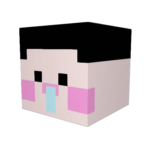 yoontae_07 Minecraft avatar head, 3D render