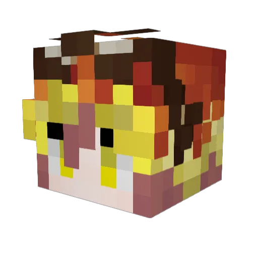 yoraia Minecraft avatar head, 3D render