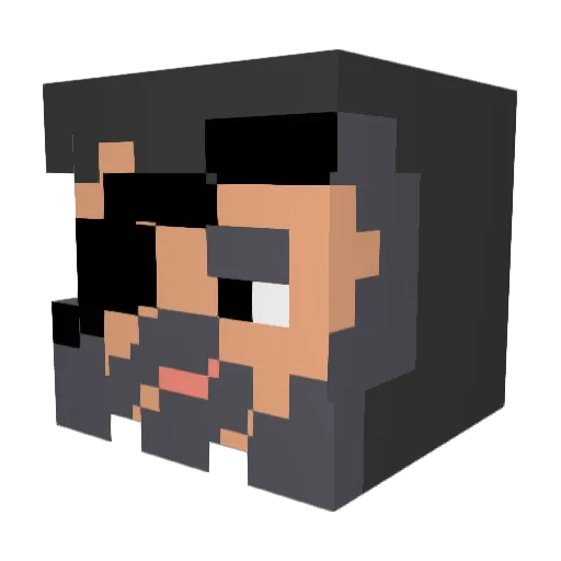 yoronglin Minecraft avatar head, 3D render
