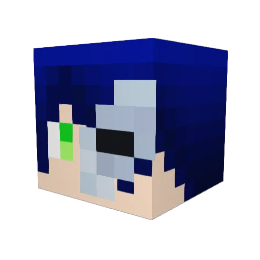 yoru10032 Minecraft avatar head, 3D render