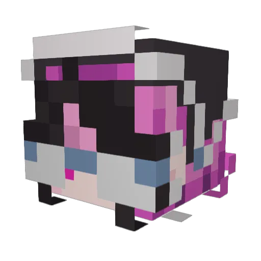 yoru_ado Minecraft avatar head, 3D render