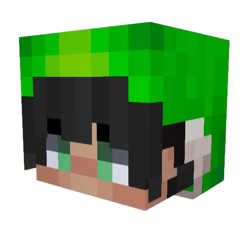 yoshi4Dk Minecraft avatar head, 3D render