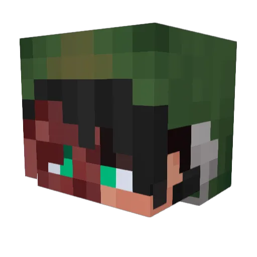 yoshi4Dk Minecraft avatar head, 3D render
