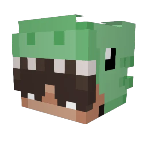 yoshiwowow Minecraft avatar head, 3D render