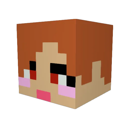 yositugu Minecraft avatar head, 3D render