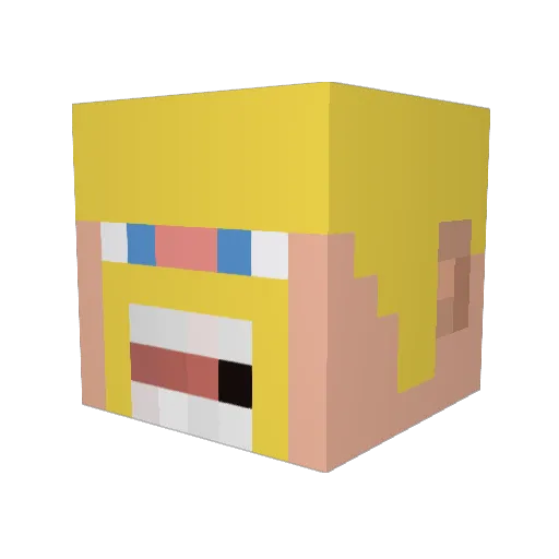 yossyosan Minecraft avatar head, 3D render