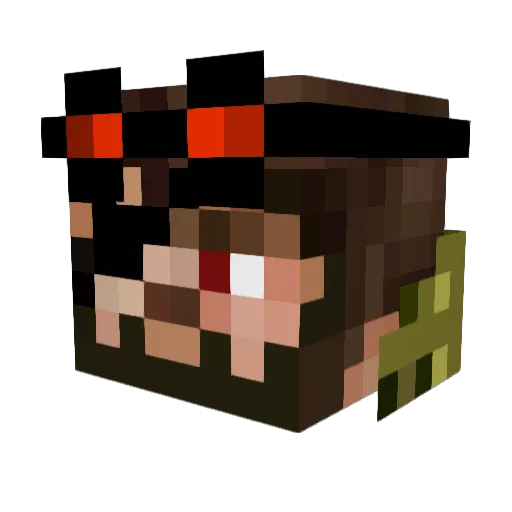 yottur Minecraft avatar head, 3D render