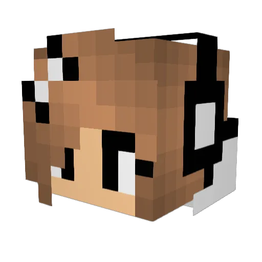 youmetkatie Minecraft avatar head, 3D render