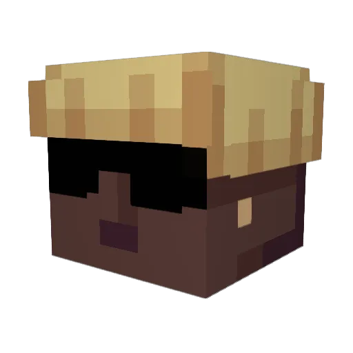 youngmazino Minecraft avatar head, 3D render