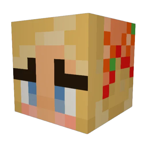 yourgurlsk Minecraft avatar head, 3D render