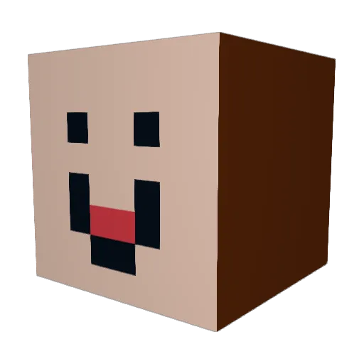 yournimi Minecraft avatar head, 3D render