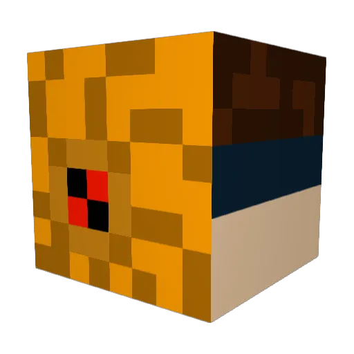 youtube_para Minecraft avatar head, 3D render