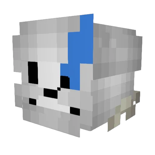 youtumen Minecraft avatar head, 3D render