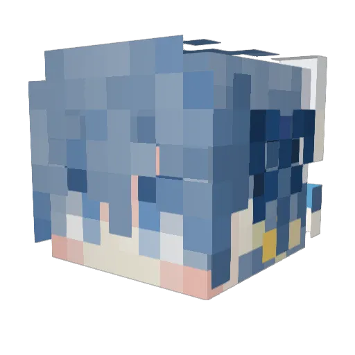 youuuzi Minecraft avatar head, 3D render