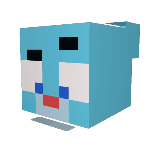 youyouzou Minecraft avatar head, 3D render