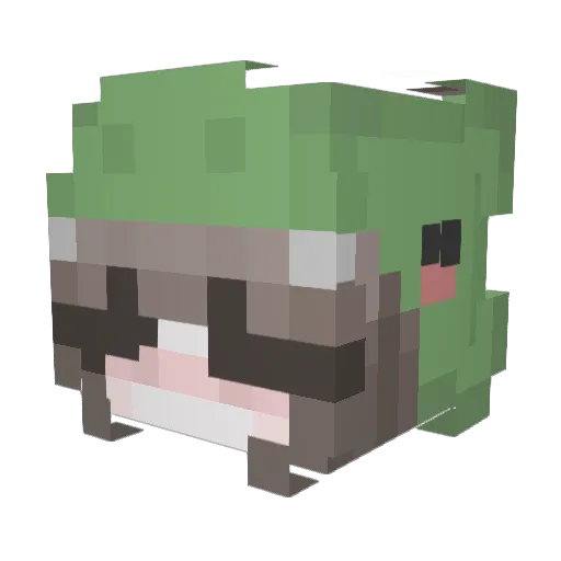 yowaji Minecraft avatar head, 3D render