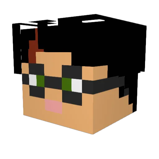 yoyo37 Minecraft avatar head, 3D render