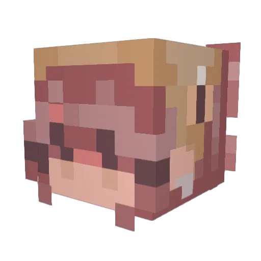 yoyoshina Minecraft avatar head, 3D render