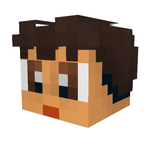 yoyotab Minecraft avatar head, 3D render