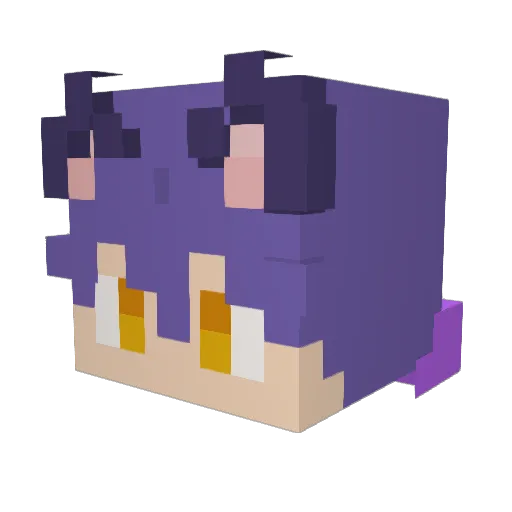 yozame Minecraft avatar head, 3D render