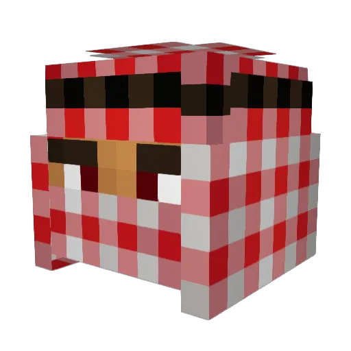 yozory Minecraft avatar head, 3D render