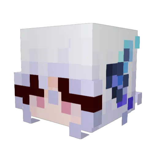 yqhn Minecraft avatar head, 3D render