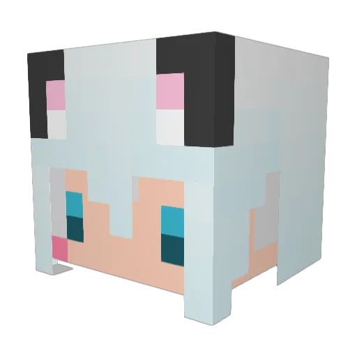 yqttsu Minecraft avatar head, 3D render