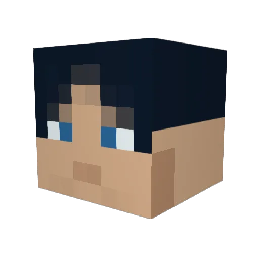 yrxx Minecraft avatar head, 3D render