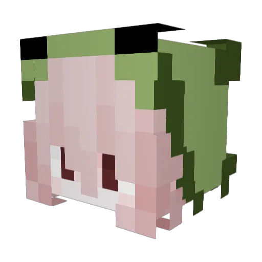 yt_ash Minecraft avatar head, 3D render