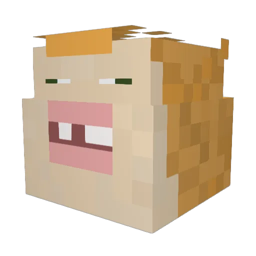 ytkeai Minecraft avatar head, 3D render