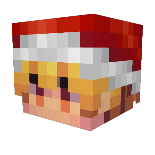 yu7800 Minecraft avatar head, 3D render