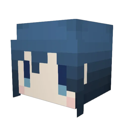 yu_0282 Minecraft avatar head, 3D render