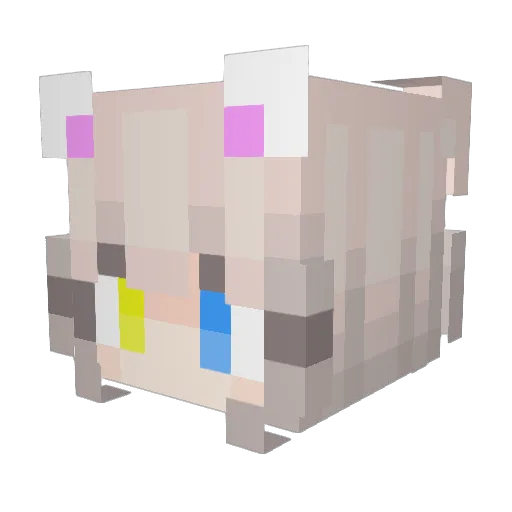 yu_0401 Minecraft avatar head, 3D render