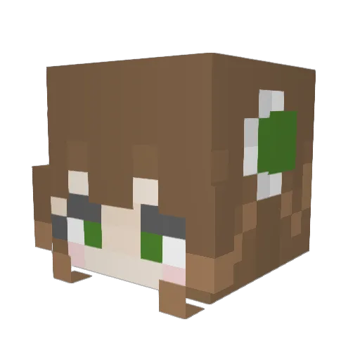 yu_0524 Minecraft avatar head, 3D render