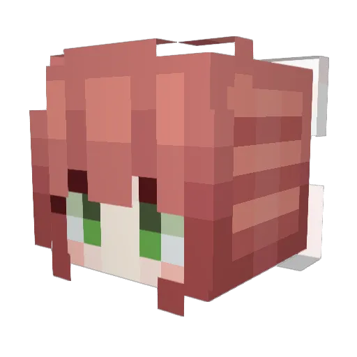 yu_Autumn Minecraft avatar head, 3D render