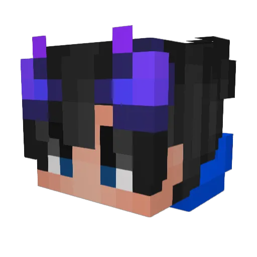 yu_SD1sM_06_08 Minecraft avatar head, 3D render