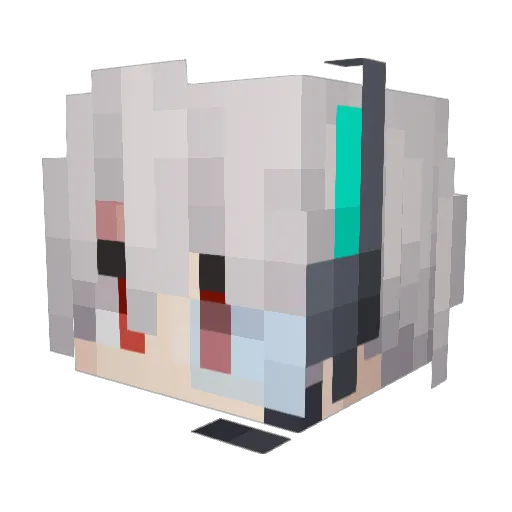 yu_ge_live_ Minecraft avatar head, 3D render